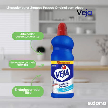 Limpador para Limpeza Pesada Original com Álcool Veja 1 Litro - e - dona