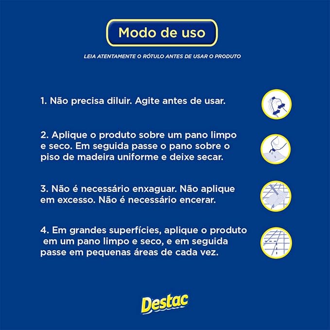 Limpador para Piso Laminado uso direto Flores do campo e Lavanda Destac 750ml - e - dona
