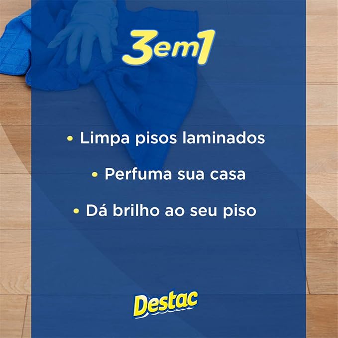 Limpador para Piso Laminado uso direto Flores do campo e Lavanda Destac 750ml - e - dona