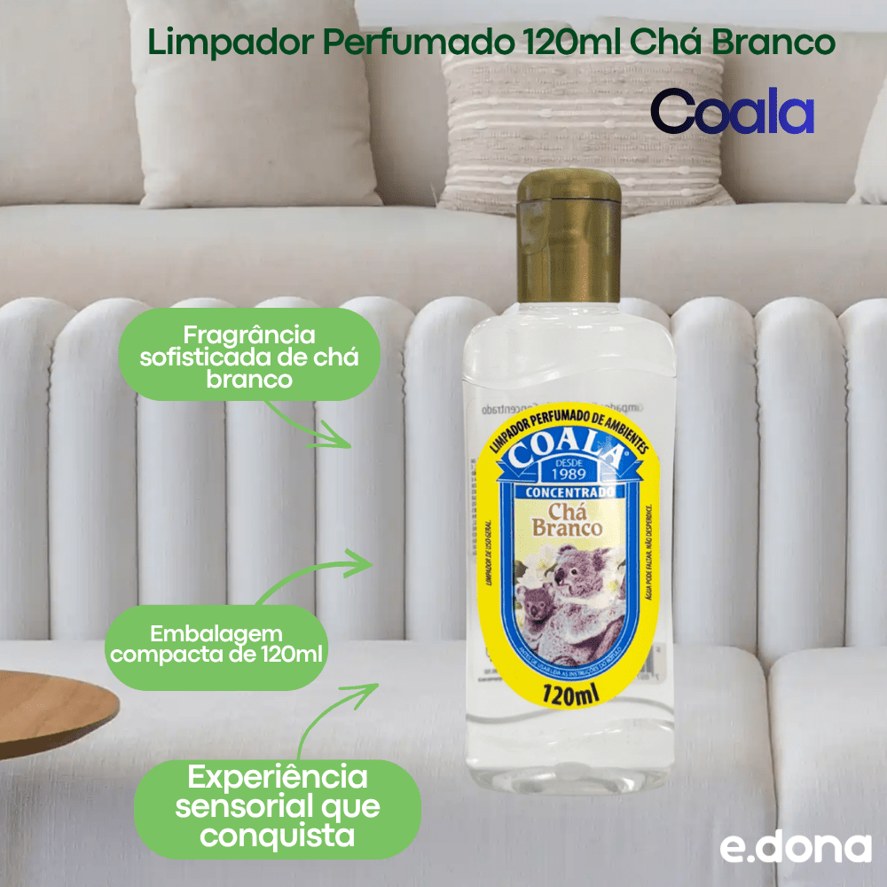 Limpador Perfumado 120ml Chá Branco Coala - e - dona