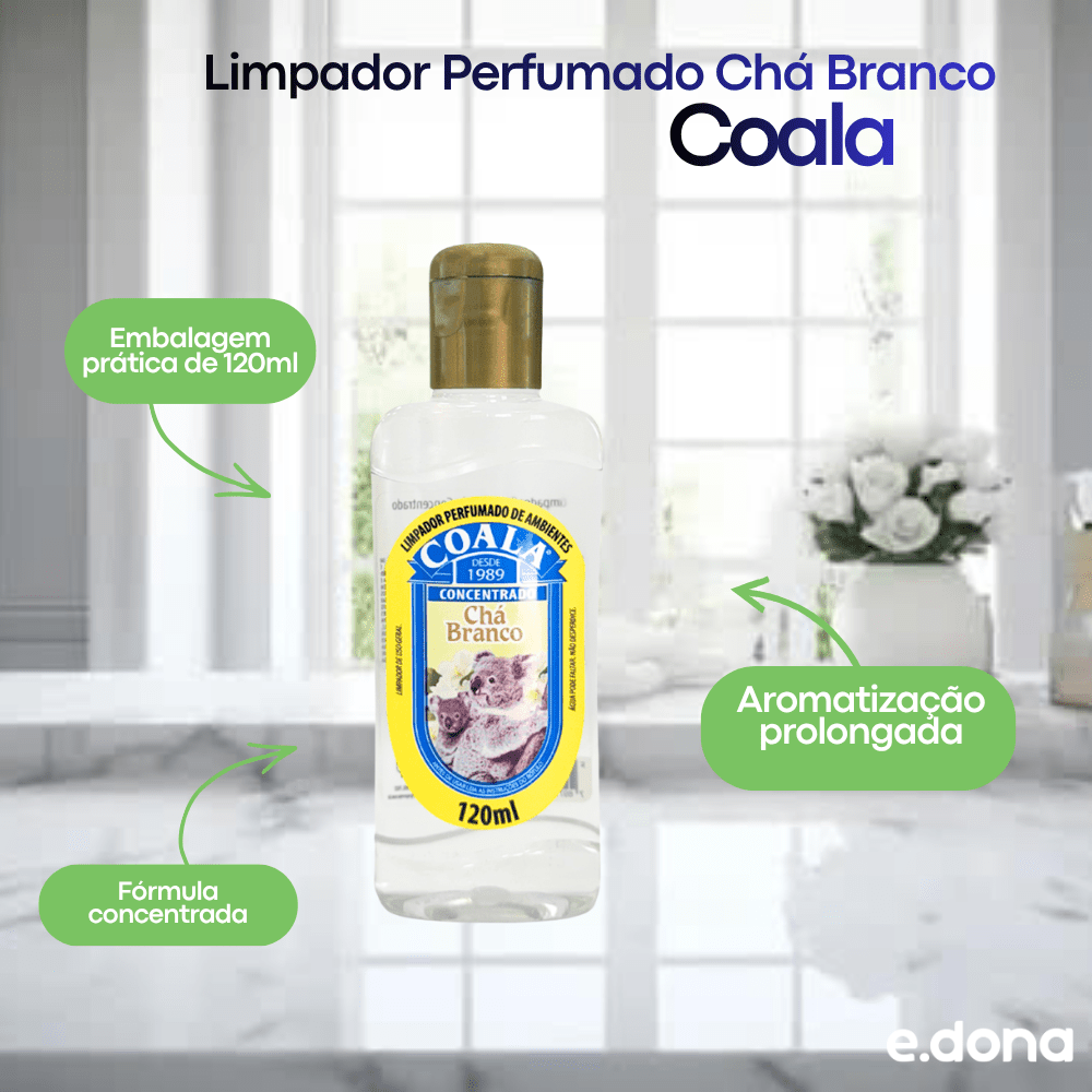 Limpador Perfumado 120ml Chá Branco Coala Com 3 Unidades - e - dona