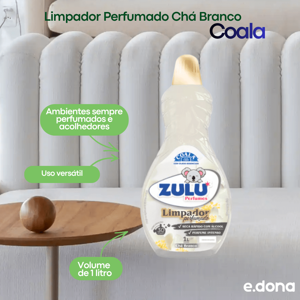 Limpador Perfumado Chá Branco Coala 1 Litro - e - dona