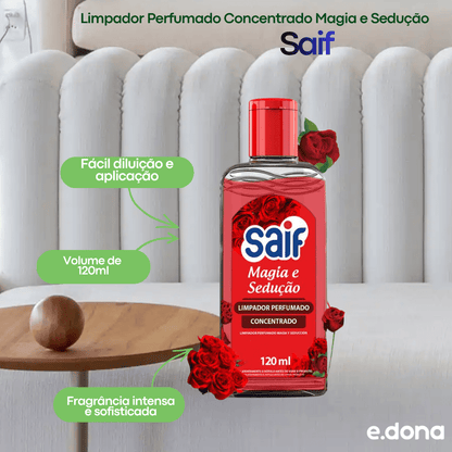 Limpador Perfumado Concentrado 120ml Magia e Sedução Saif - e - dona