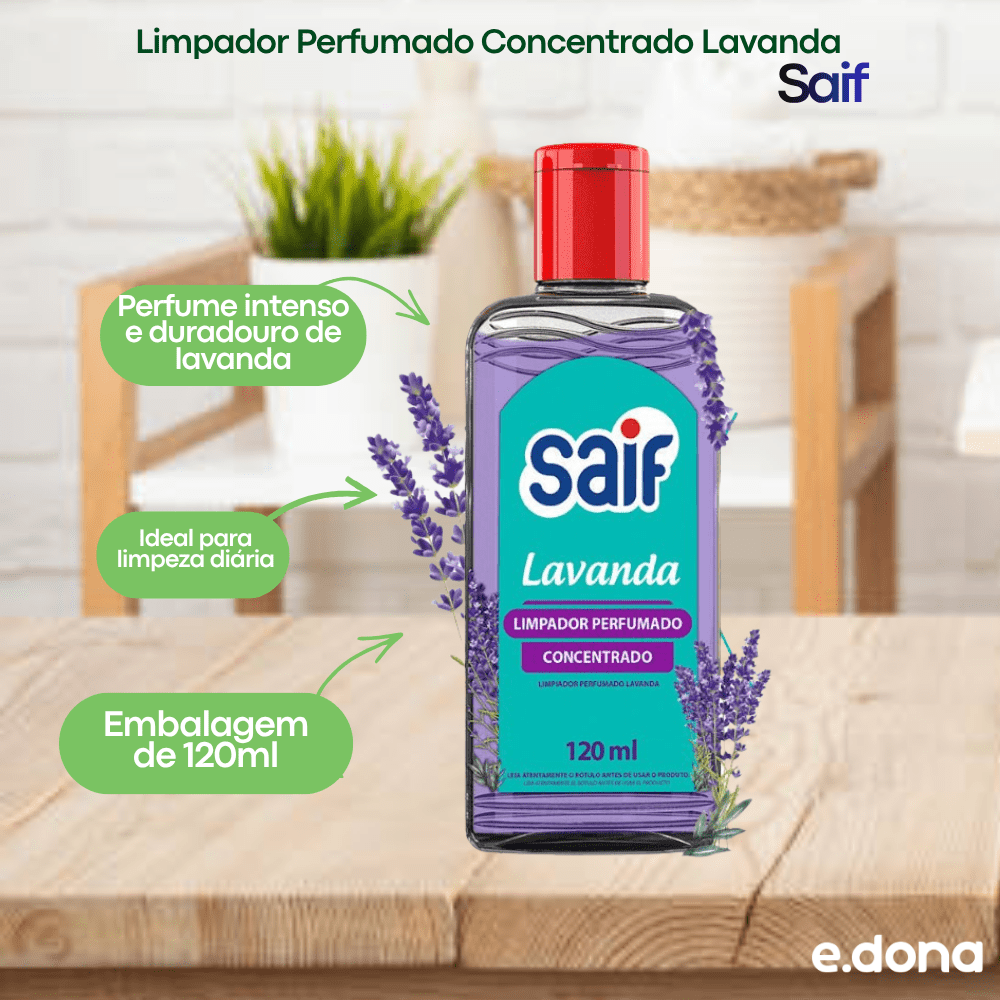 Limpador Perfumado Concentrado Lavanda Saif 120ml - e - dona