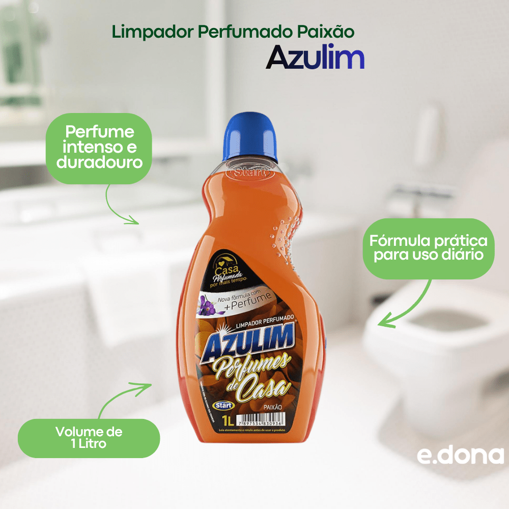 Limpador Perfumado Paixão Azulim 1 Litro - e - dona