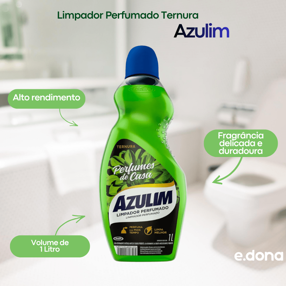 Limpador Perfumado Ternura Azulim 1 Litro - e - dona