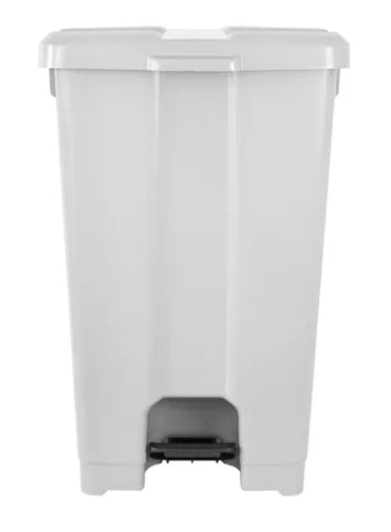 Lixeira 60L quadrada Branca com tampa e pedal P60B4 JSN - e - dona