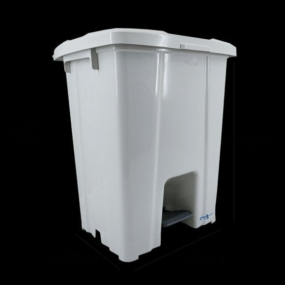 Lixeira 60L quadrada Branca com tampa e pedal P60B4 JSN - e - dona