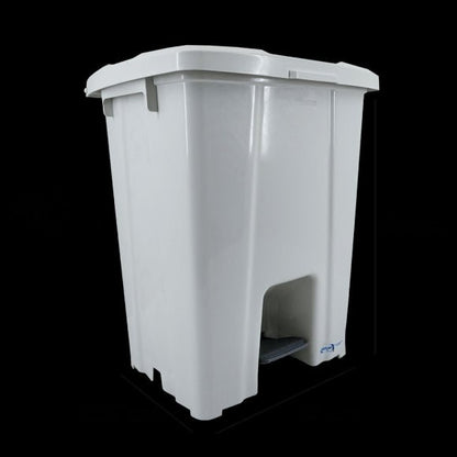 Lixeira 60L quadrada Branca com tampa e pedal P60B4 JSN - e - dona