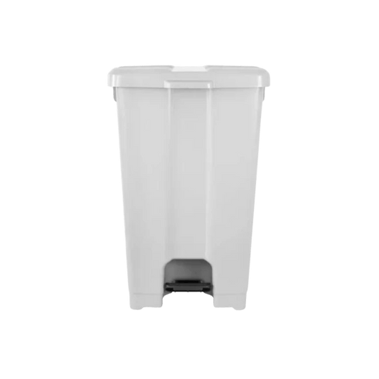 Lixeira 60L quadrada Branca com tampa e pedal P60B4 JSN - e - dona