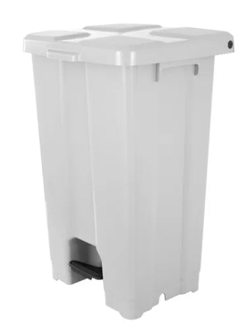 Lixeira 60L quadrada Branca com tampa e pedal P60B4 JSN - e - dona