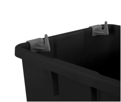 Lixeira 60L quadrada preta com tampa basculante para coleta seletiva, escritórios, restaurantes, condomínios Q60P JSN - e - dona