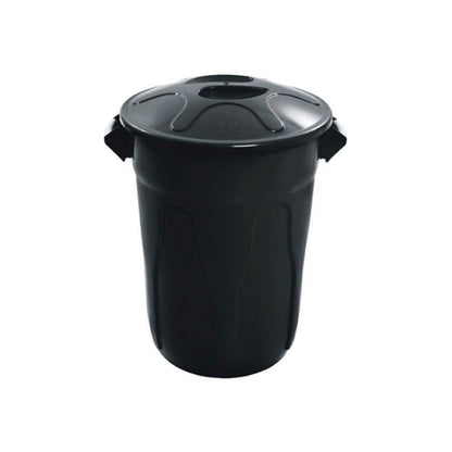 Lixeira 60L redonda com tampa Preto CR60P JSN - e - dona