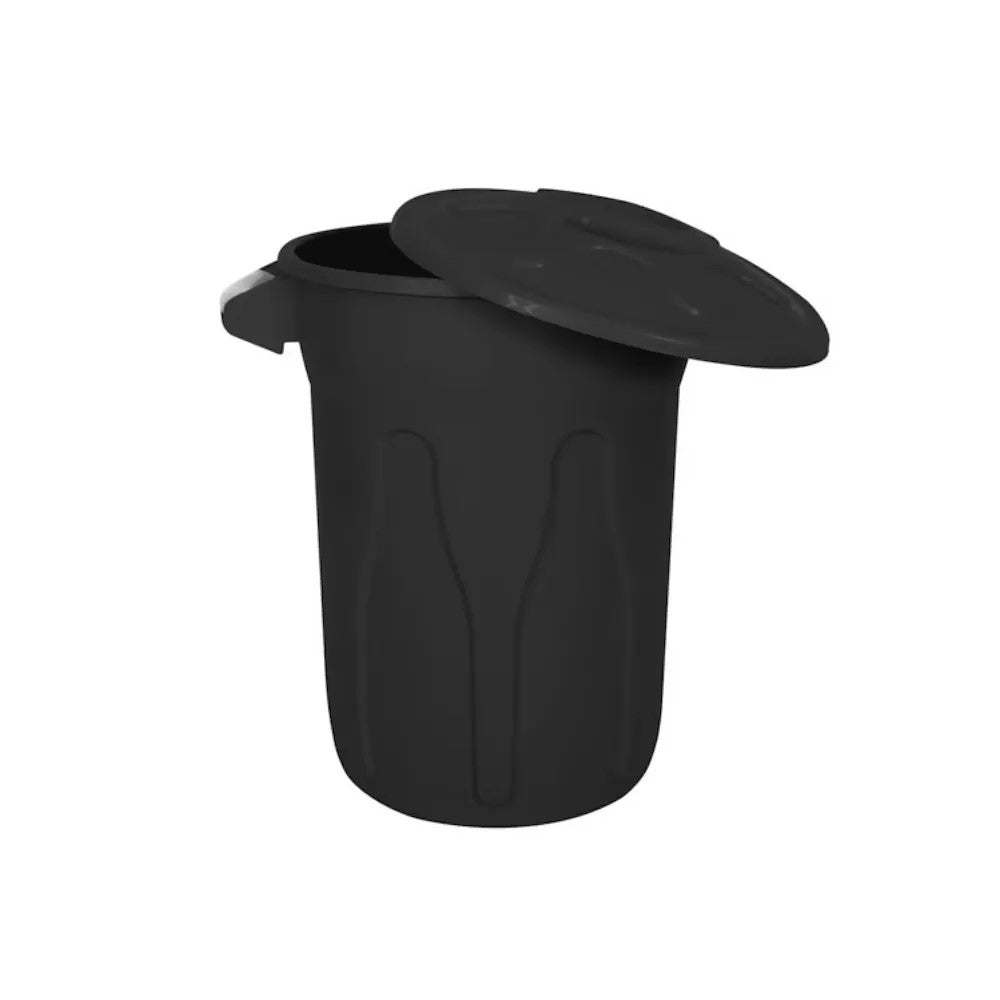 Lixeira 60L redonda com tampa Preto CR60P JSN - e - dona