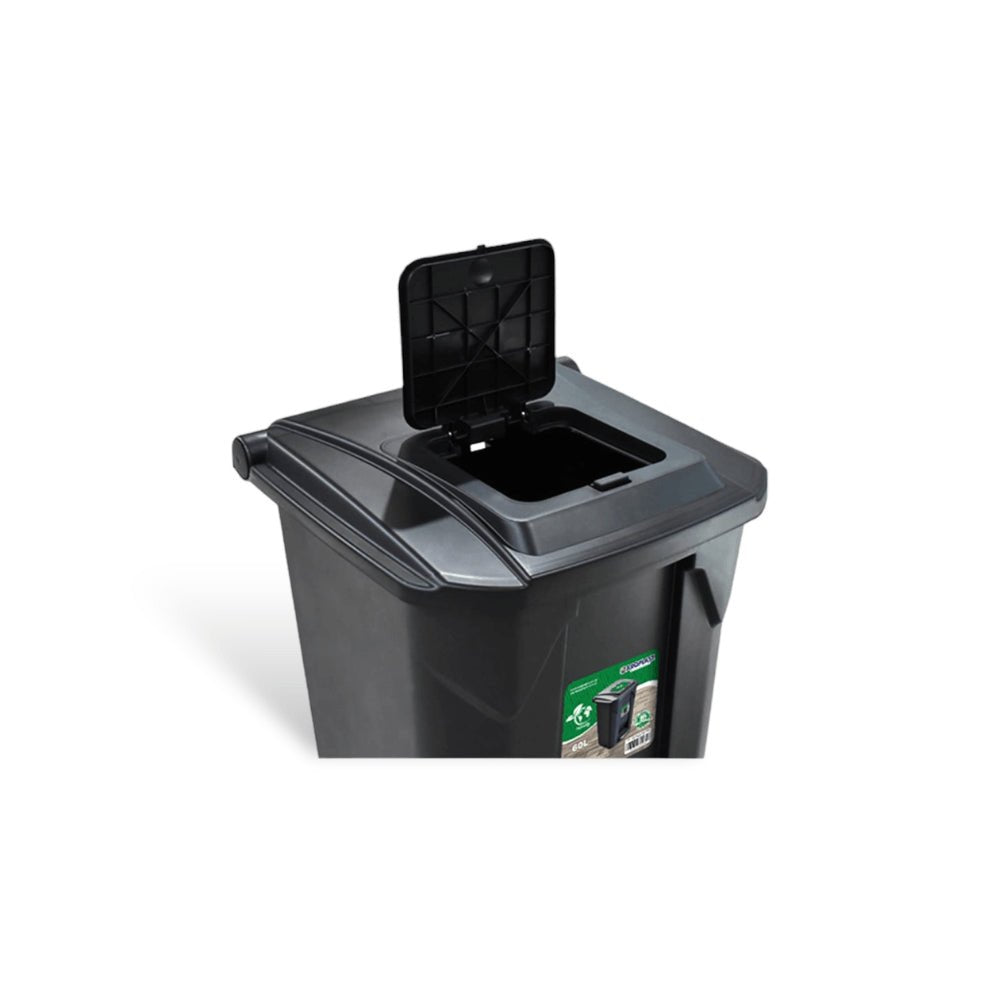 Lixeira Arqplast 60L com Roda e Pedal: Mais Praticidade e Higiene para sua Casa ou Escritório, com Tampa Click e Design Moderno - e - dona