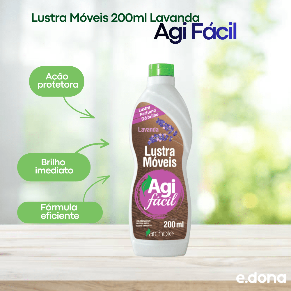 Lustra Móveis 200ml Lavanda Agi Fácil - e - dona