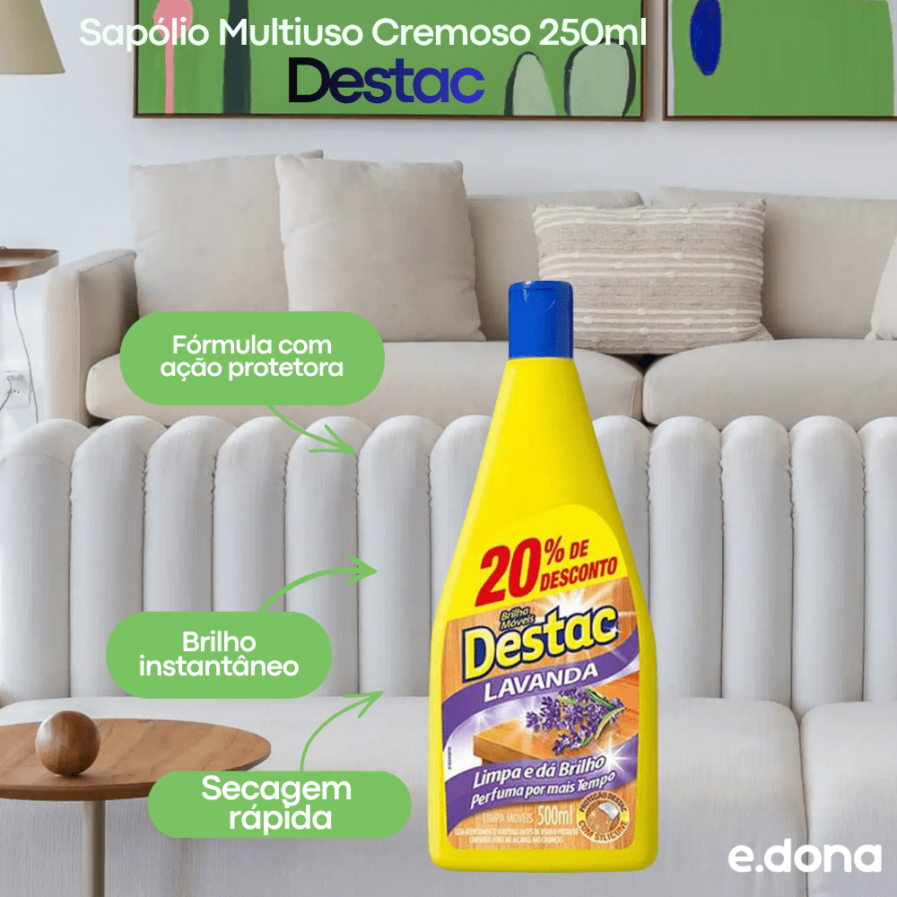 Lustra Móveis 500ml Lavanda Promocional Destac - e - dona