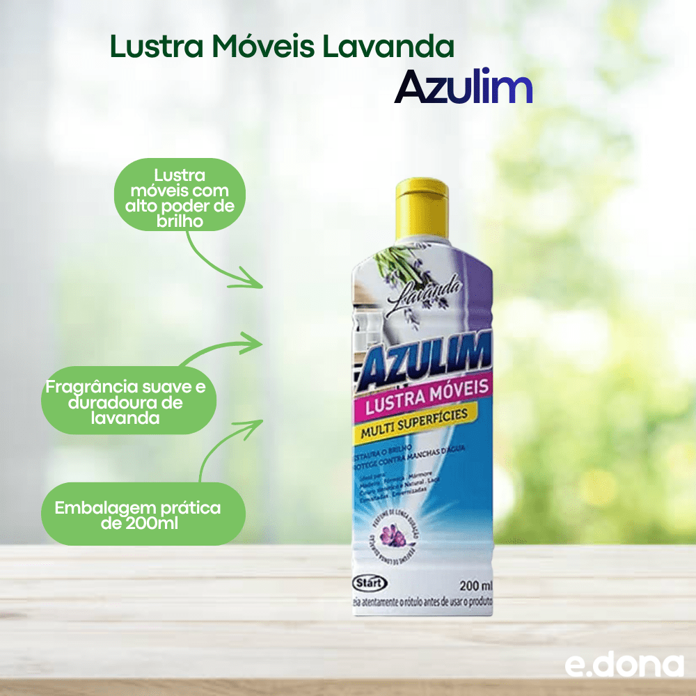Lustra Móveis Lavanda Azulim 200ml - e - dona