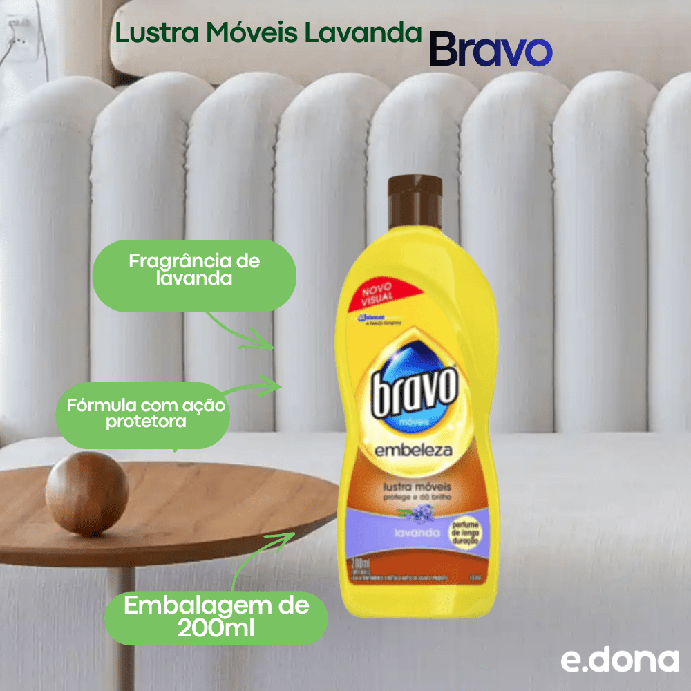 Lustra Móveis Lavanda Bravo 200ml - e - dona