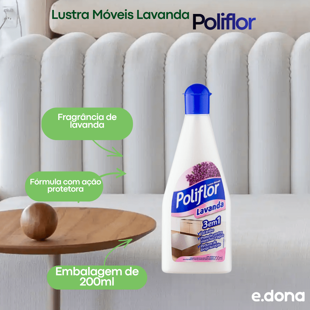 Lustra Móveis Lavanda Poliflor 200ml - e - dona
