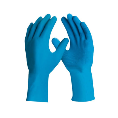 Luva de Látex hipoalergênica Silver Grip azul M Danny CA 40730 ideal para manuseio de alimentos e ambiente frigorífico - e - dona