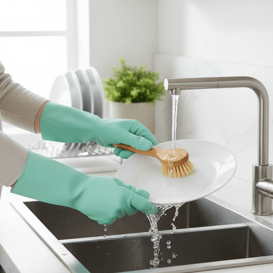 Luva de Látex Verde Forrada M Mucambo - Pro 250 - e - dona