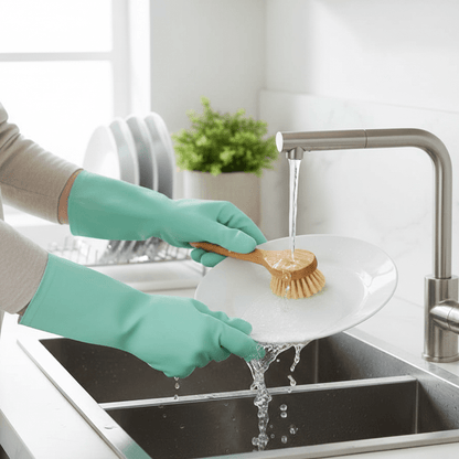 Luva de Látex Verde Forrada M Mucambo - Pro 250 - e - dona