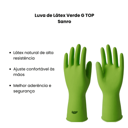 Luva de Látex Verde G TOP Sanro - e - dona