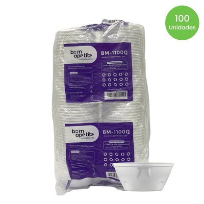Marmitex de Isopor 1.100ml sem tampa Bom Apetite com 100 unidades - e - dona