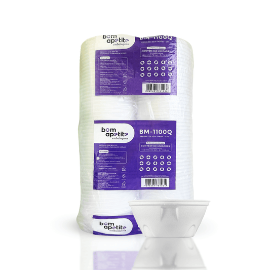Marmitex de Isopor 1.100ml sem tampa Bom Apetite com 100 unidades - e - dona