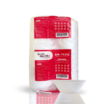 Marmitex de Isopor 750ml sem tampa Bom Apetite com 100 unidades - BM102 - Prático e Econômico para Refeições em Grandes Quantidades - e - dona