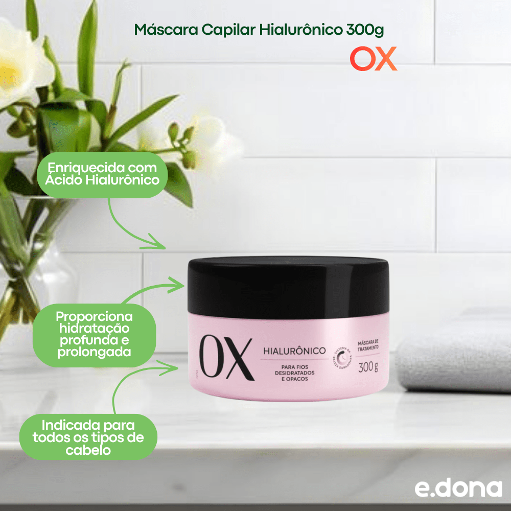 Máscara Capilar OX Hialurônico 300g - e - dona