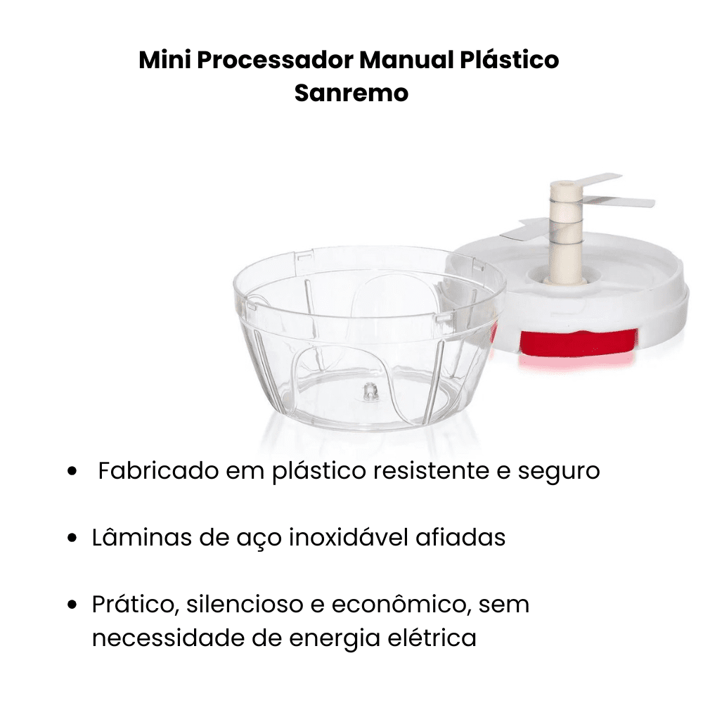 Mini Processador Manual Plástico Sanremo - e - dona