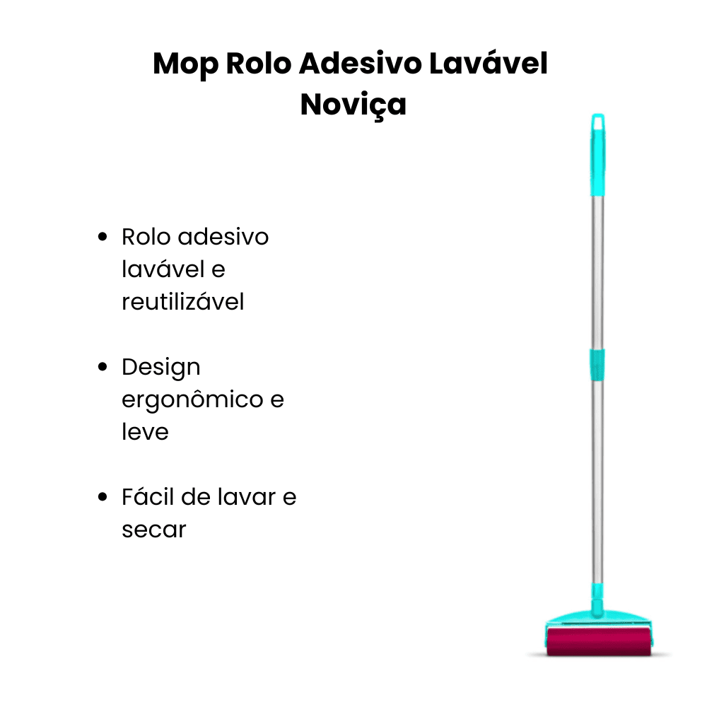 Mop Rolo Adesivo Lavável Noviça - e - dona