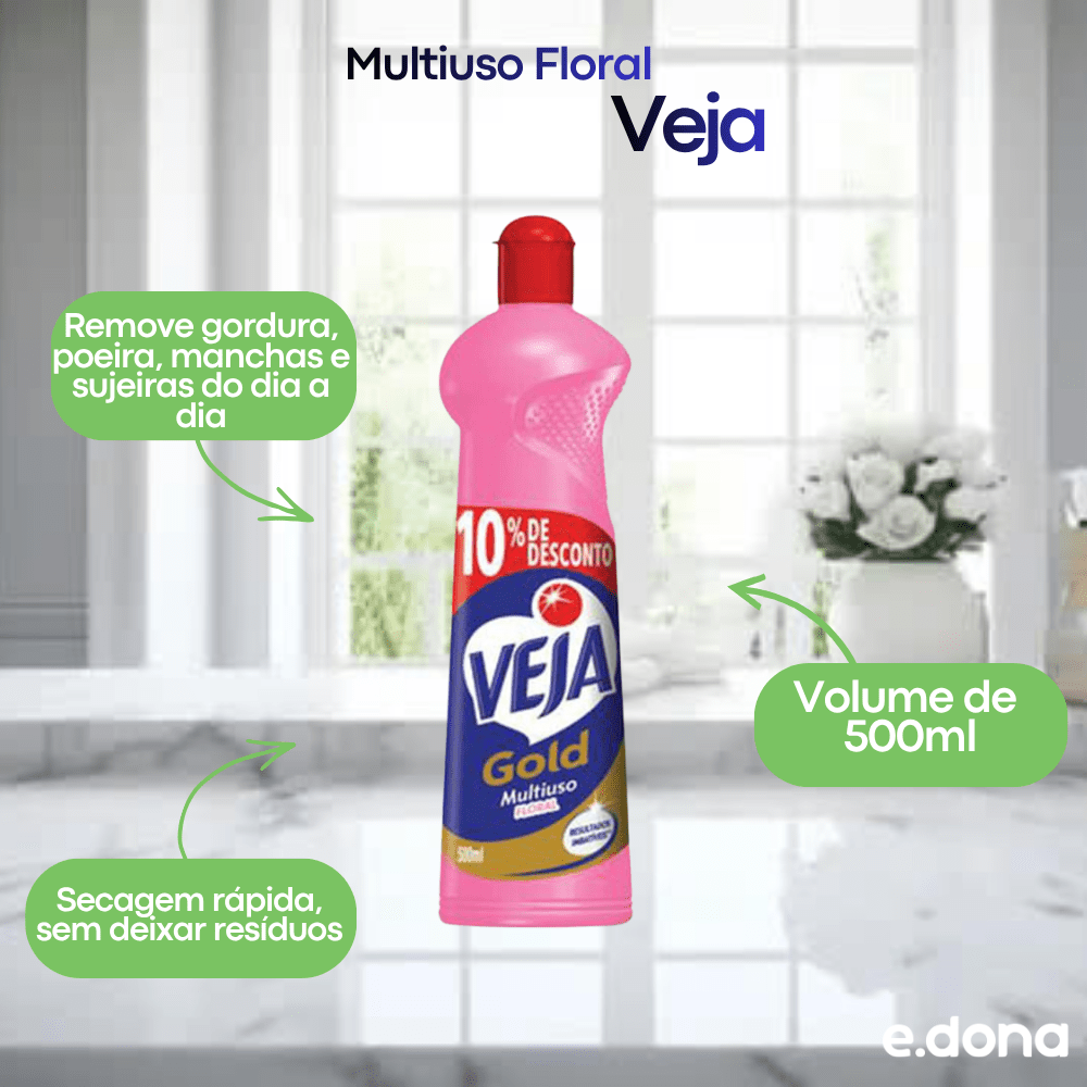 Multiuso Floral Veja 500ml Promocional - e - dona