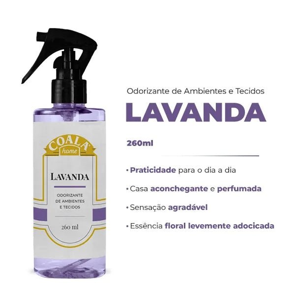 Odorizador de ambiente e tecidos 260ml Lavanda Coala - e - dona