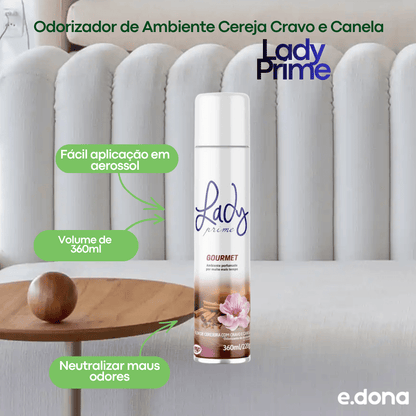 Odorizador de Ambiente Lady Prime 360ml - Cereja Cravo e Canela - e - dona