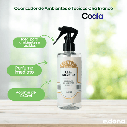 Odorizador de Ambientes e Tecidos Chá Branco Coala 260ml - e - dona