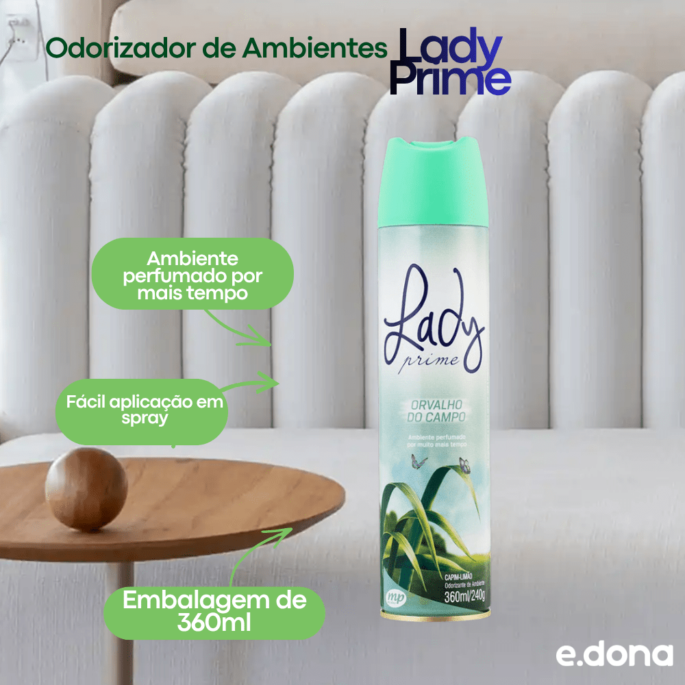 Odorizador de Ambientes Lady Prime Capim - Limão 360ml - e - dona