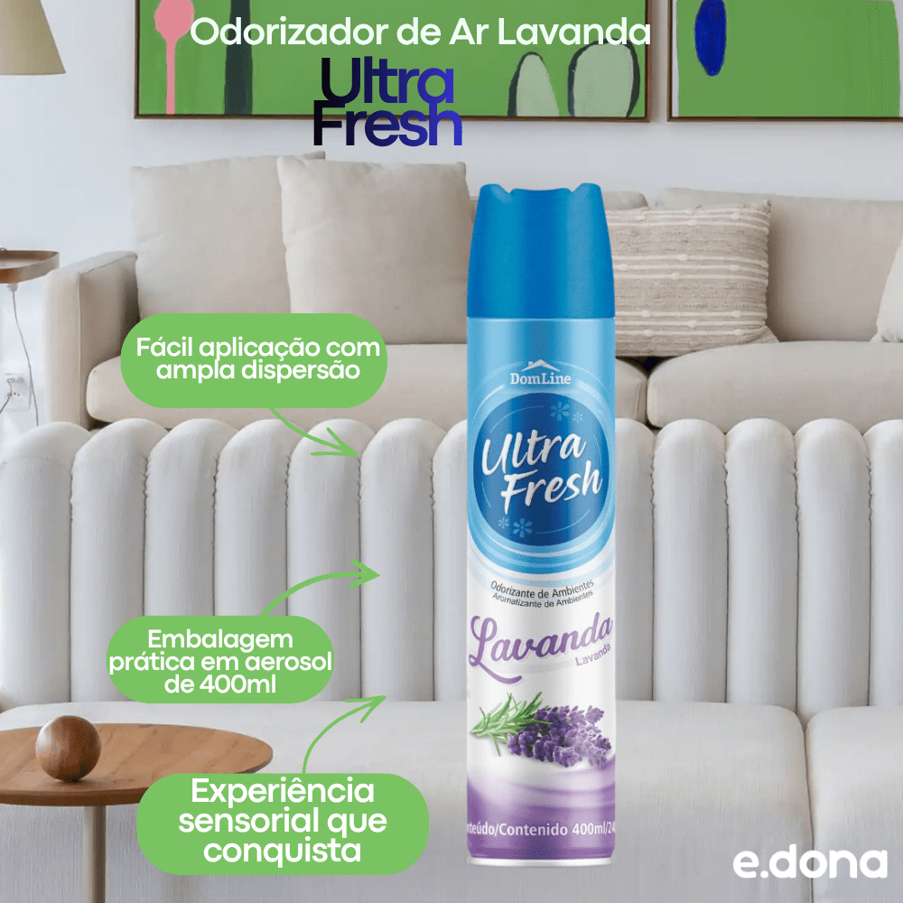 Odorizador de Ar Lavanda Ultra Fresh 400ml - e - dona