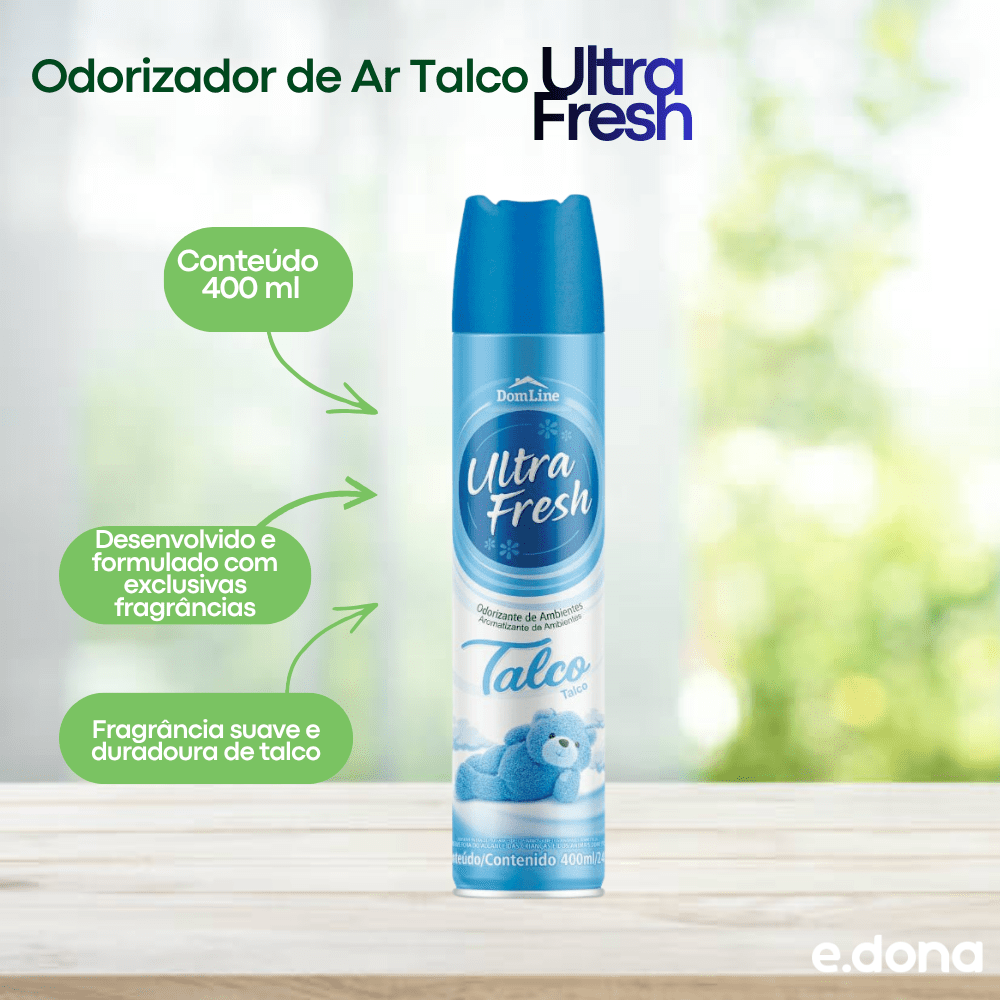 Odorizador de Ar Talco Ultra Fresh 400ml - e - dona