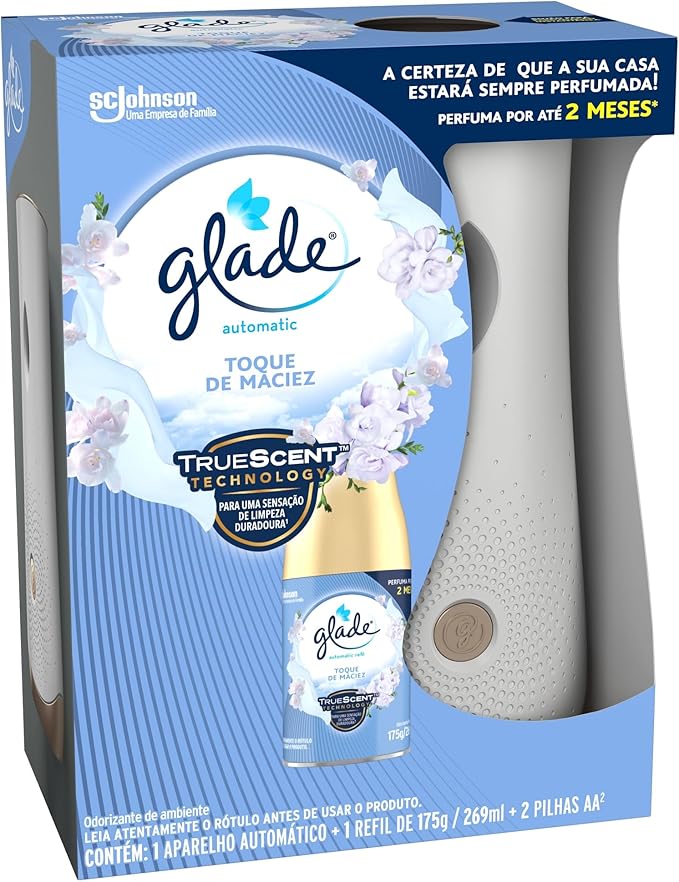 Odorizador de Ar Toque de Maciez Glade Aparelho+Refil 269ml - e - dona