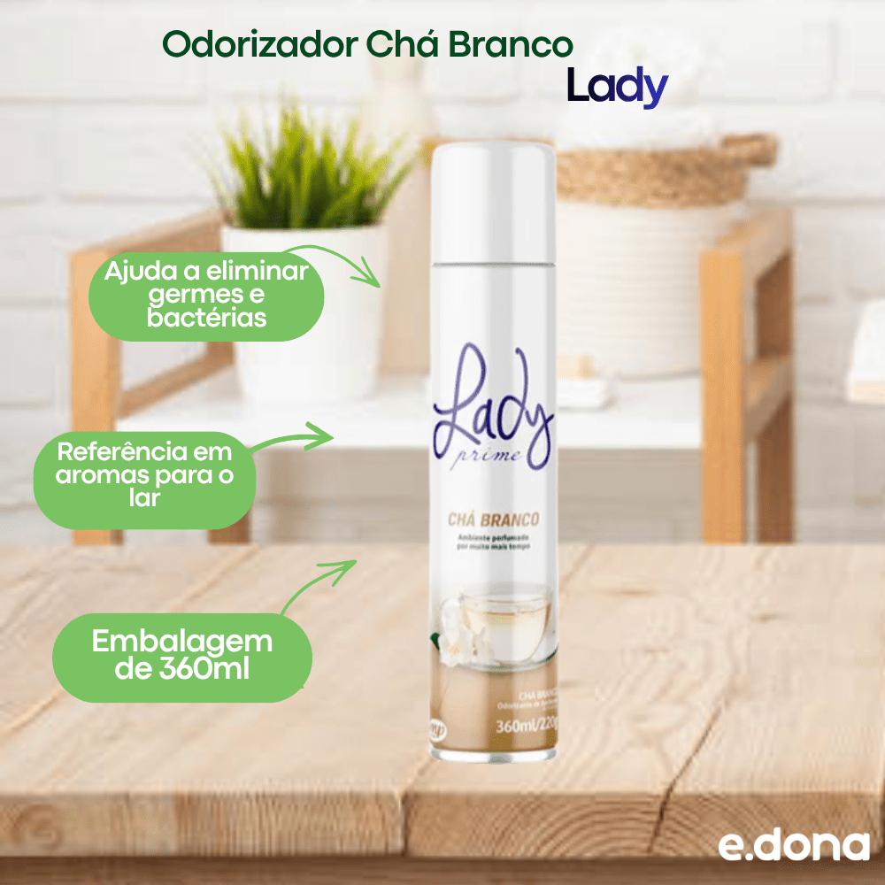 Odorizador Lady 360ml Chá Branco - e - dona