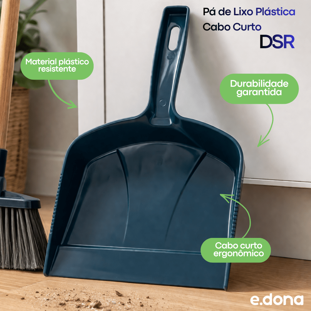 Pá de Lixo Plástica Cabo Curto DSR - e - dona