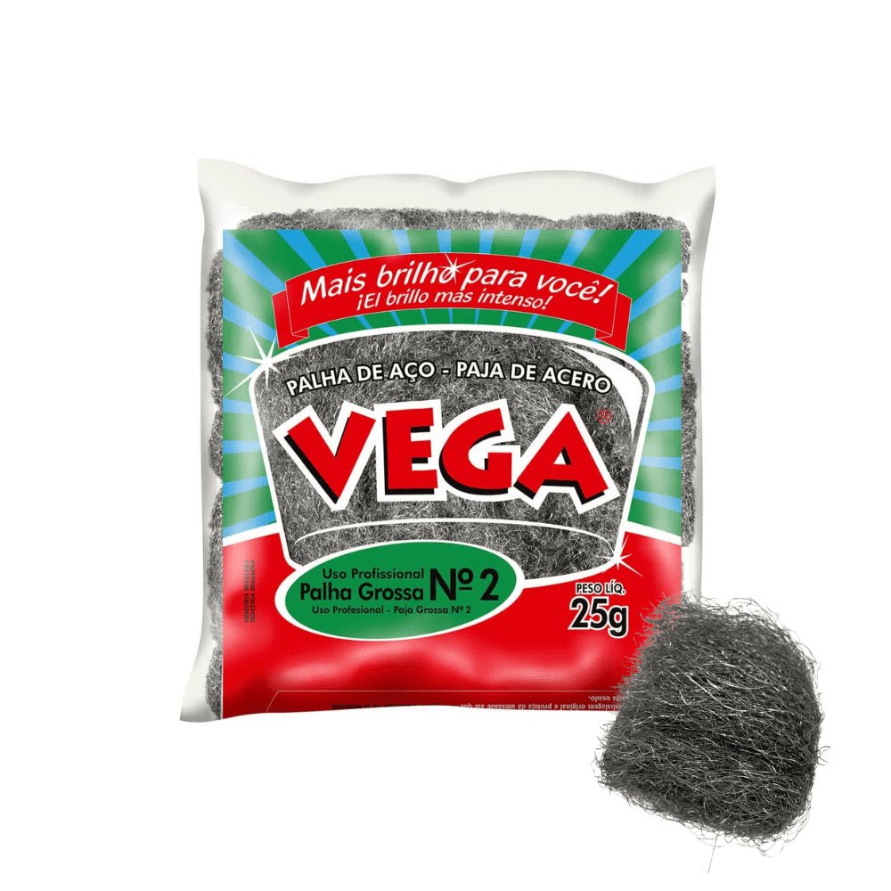 Palha de Aço Profissional nç2 Vega Steel fardo com 20 unidades - e - dona