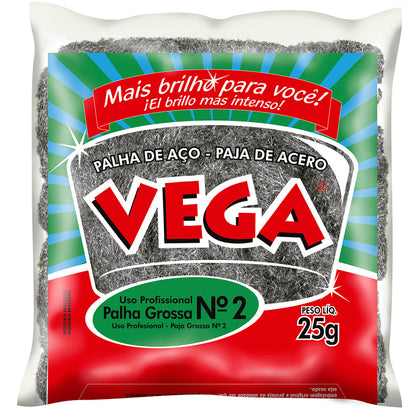 Palha de Aço Profissional nç2 Vega Steel fardo com 20 unidades - e - dona