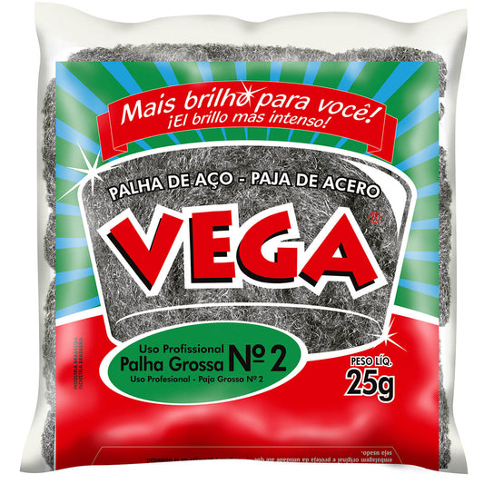 Palha de Aço Profissional nç2 Vega Steel fardo com 20 unidades - e - dona