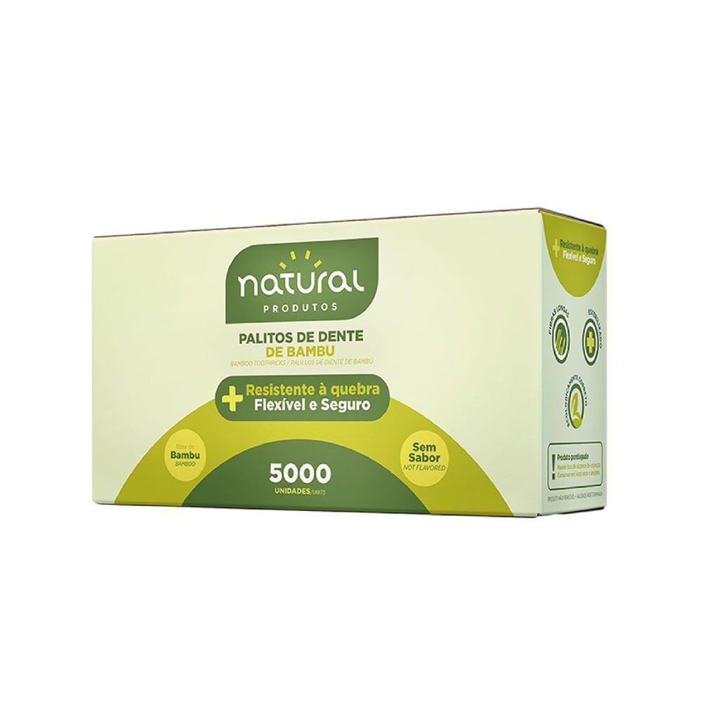 Palito de Dente Bambu a granel Natural com 5.000 unidades - e - dona