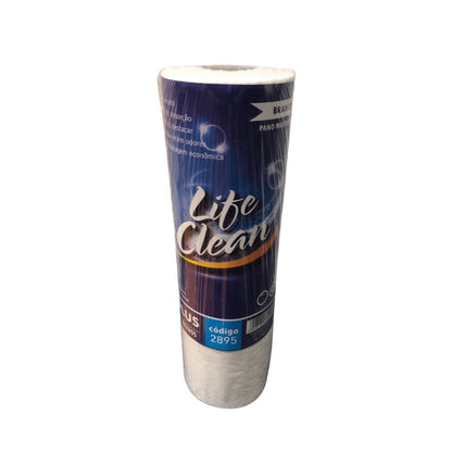 Pano Bobina 28x25m Branco Life Clean com 50 panos - e - dona