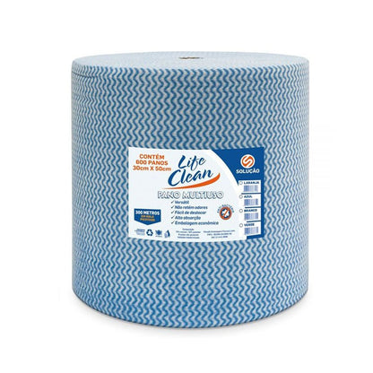 Pano Bobina Azul 28x300m Life Clean com 600 panos - e - dona